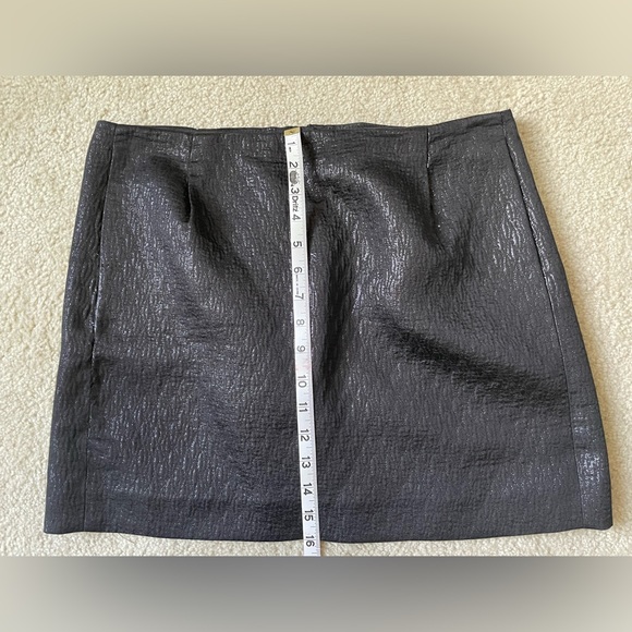 J. Crew Black Nori Cotton Silk Metiallic Jacquard Textured Mini Skirt pre-owned - Picture 7 of 11